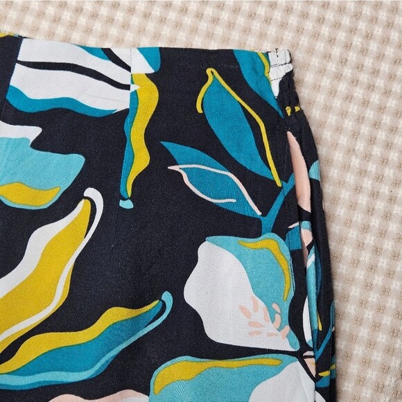 Roxy Sidebyside Abstract Topical Floral Print Pull On Wide Leg Lightweight Pants - Picture 6 of 15